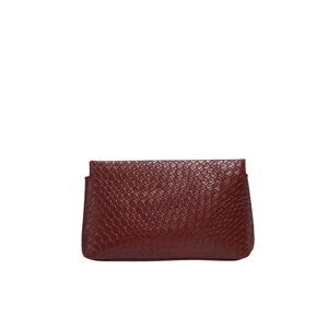 Burgundy Retro Leather Clutch – Qwinee Vintage Zipper Evening Purse